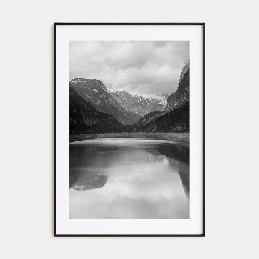 Foggy Lake Mountains Photo B&W No 1 Poster