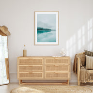 Foggy Lake Mountains Photo Color Poster