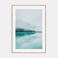 Foggy Lake Mountains Photo Color Poster
