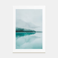 Foggy Lake Mountains Photo Color Poster
