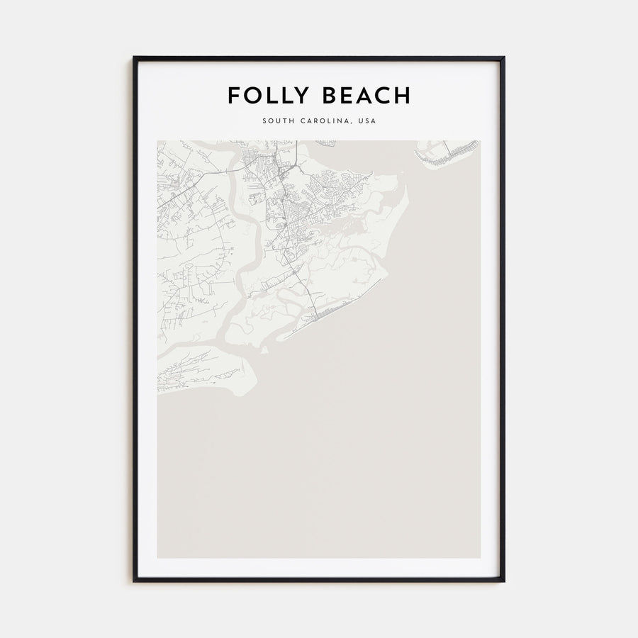 Folly Beach Map Portrait Poster