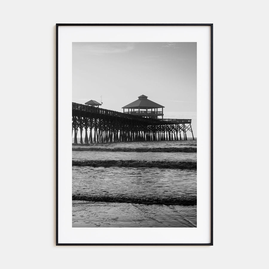 Folly Beach Photo B&W Poster