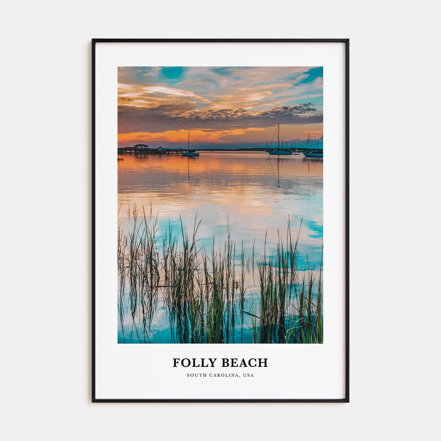 Folly Beach Portrait Color Poster