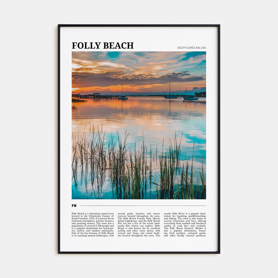 Folly Beach Travel Color Poster