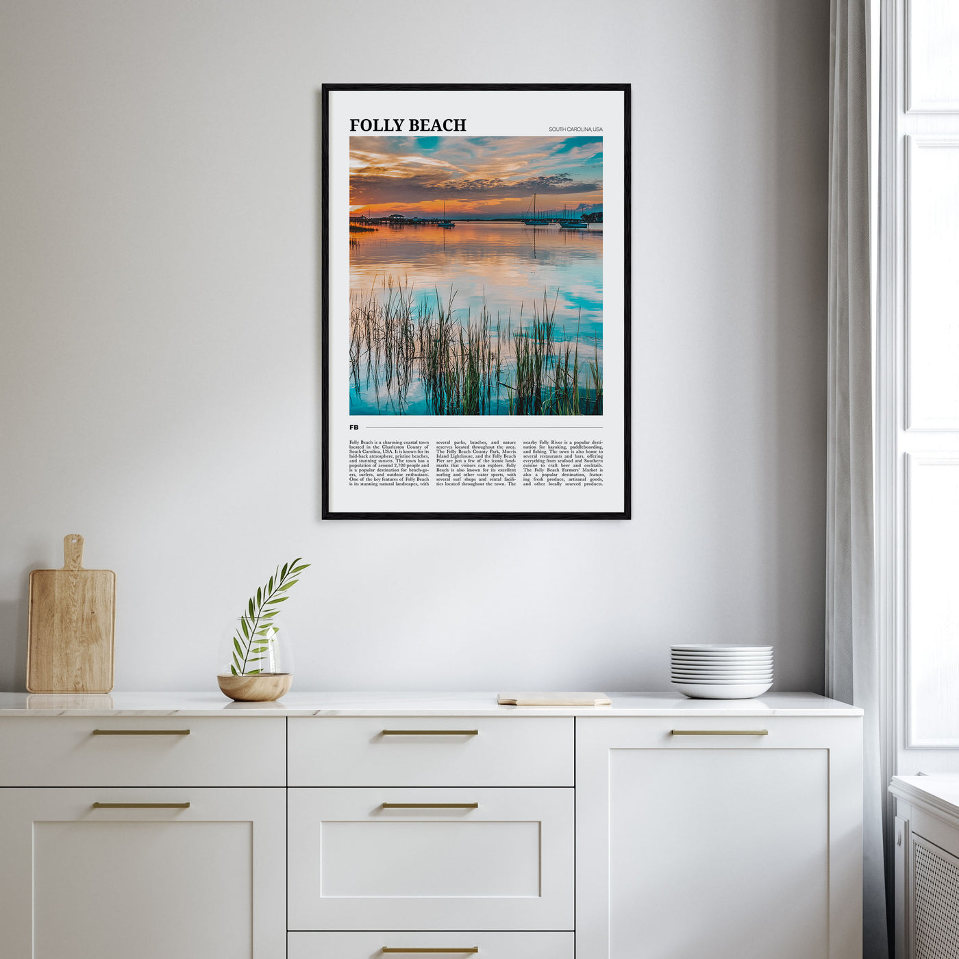 Folly Beach Travel Color Poster