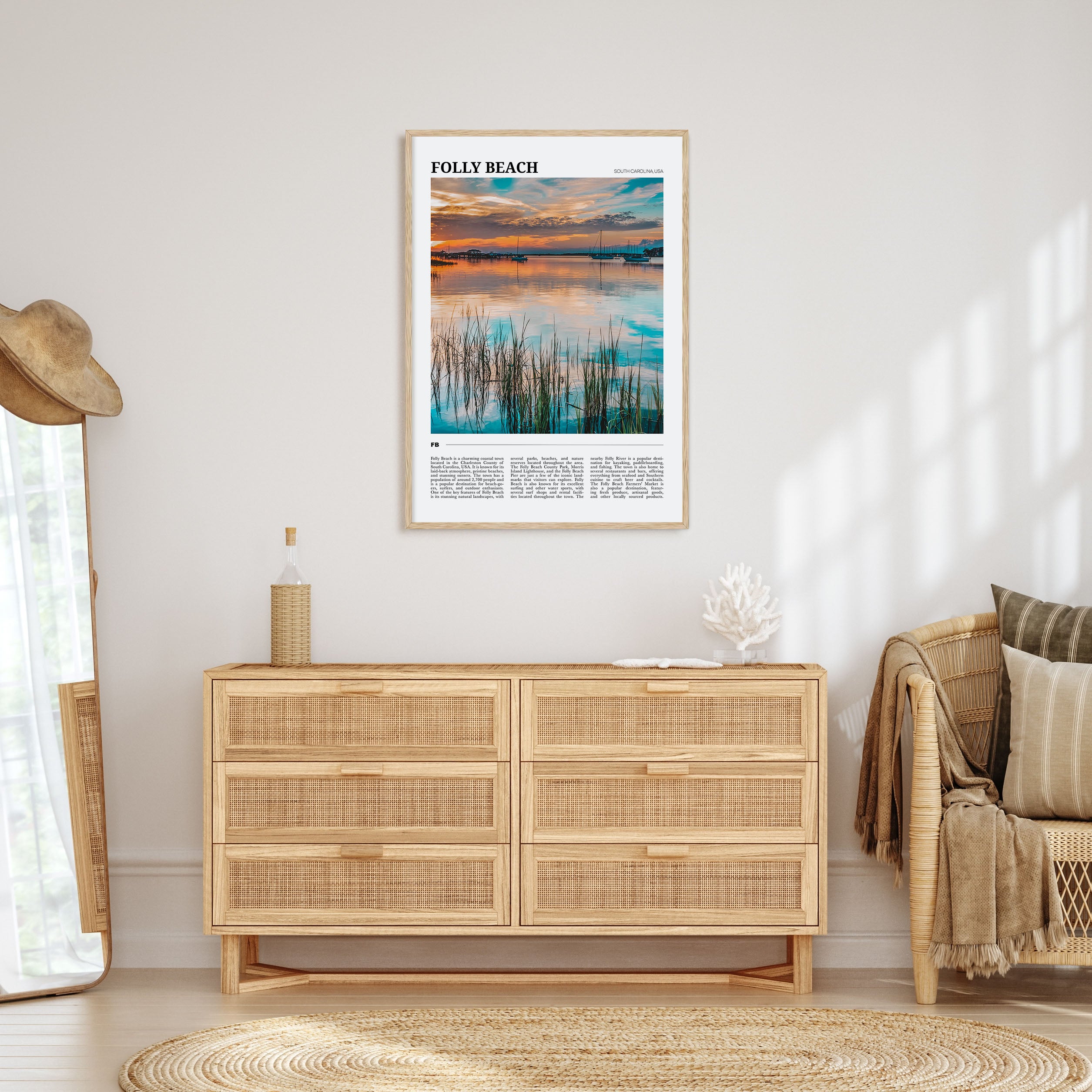 Folly Beach Travel Color Poster