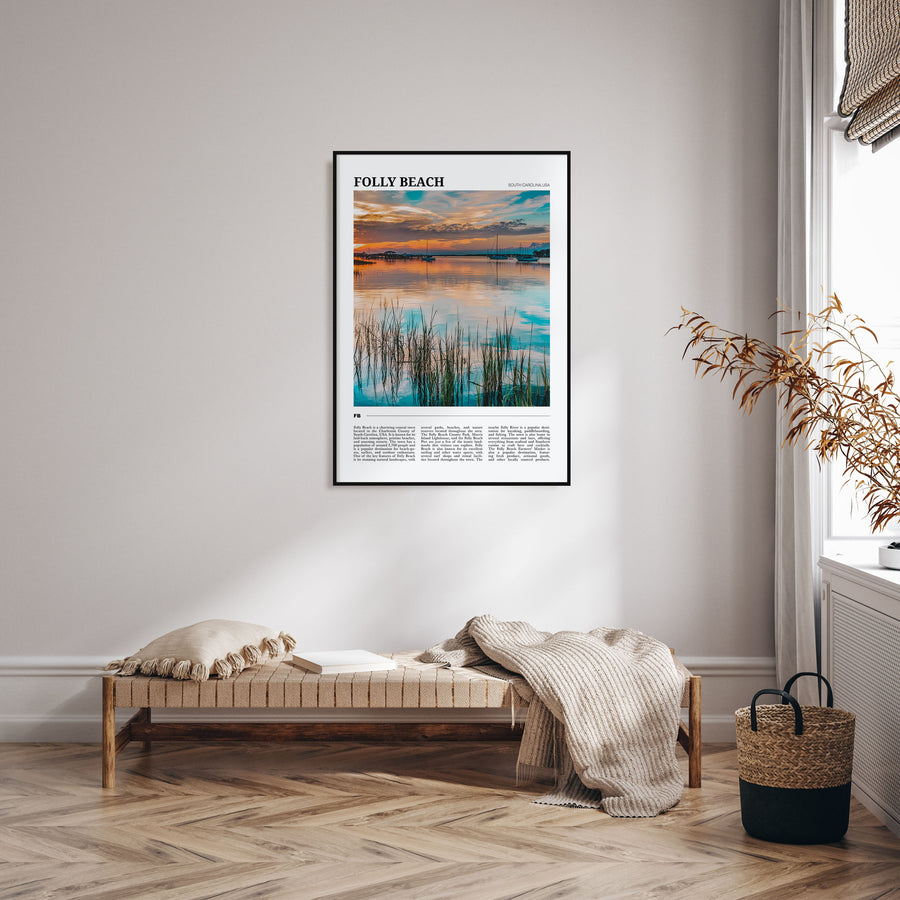 Folly Beach Travel Color Poster