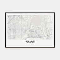 Folsom Map Landscape Poster