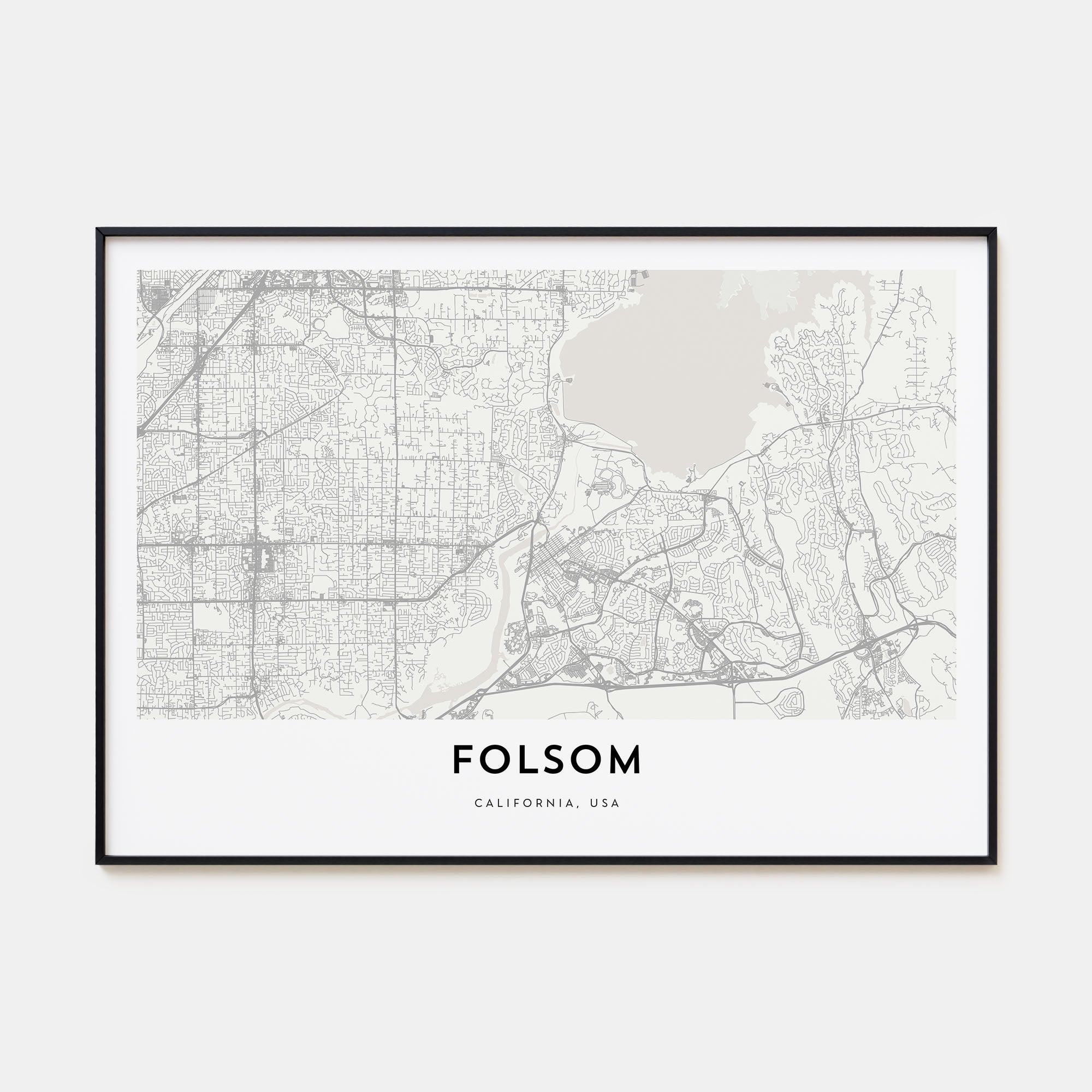 Folsom Map Landscape Poster