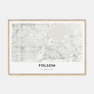 Folsom Map Landscape Poster