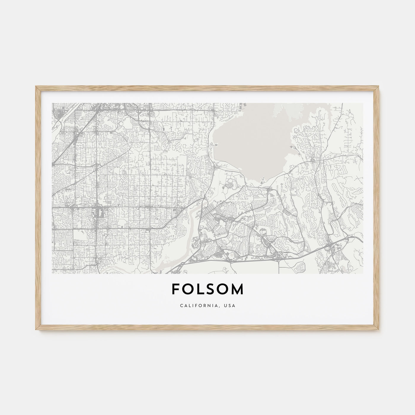 Folsom Map Landscape Poster