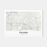 Folsom Map Landscape Poster