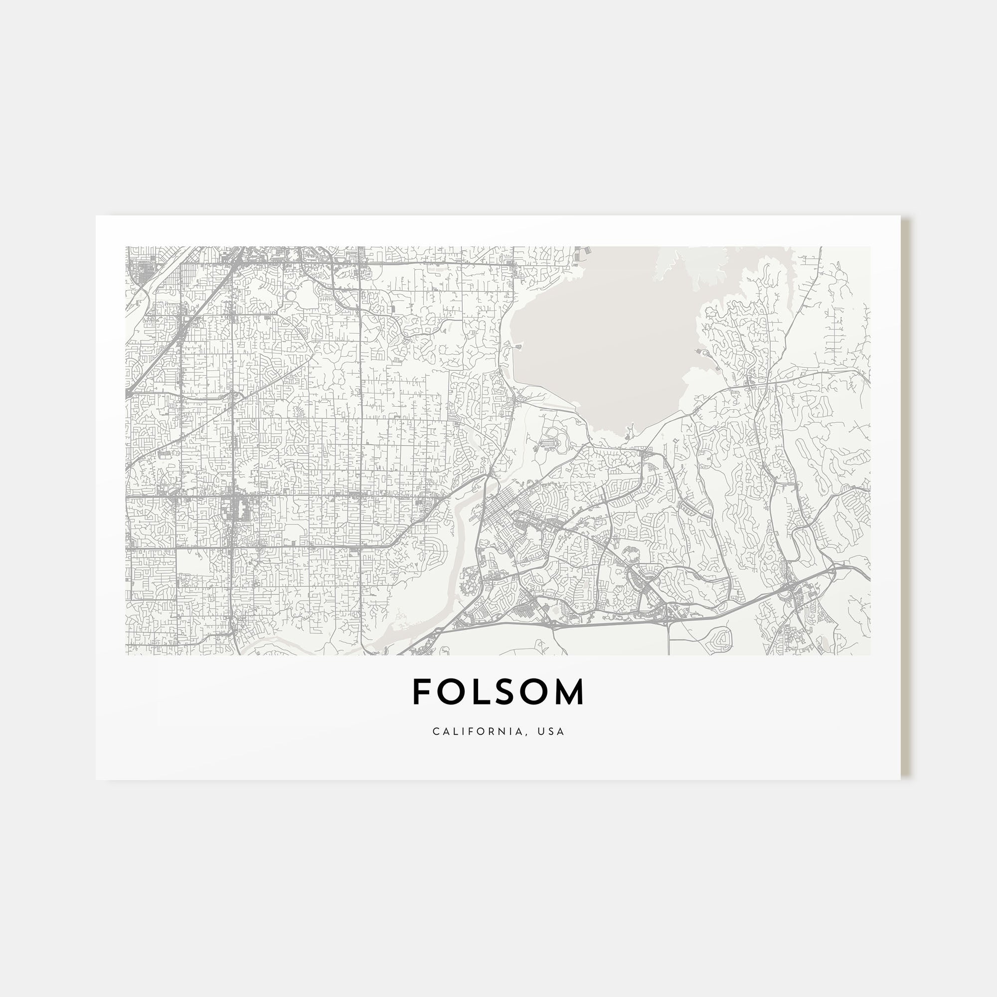 Folsom Map Landscape Poster