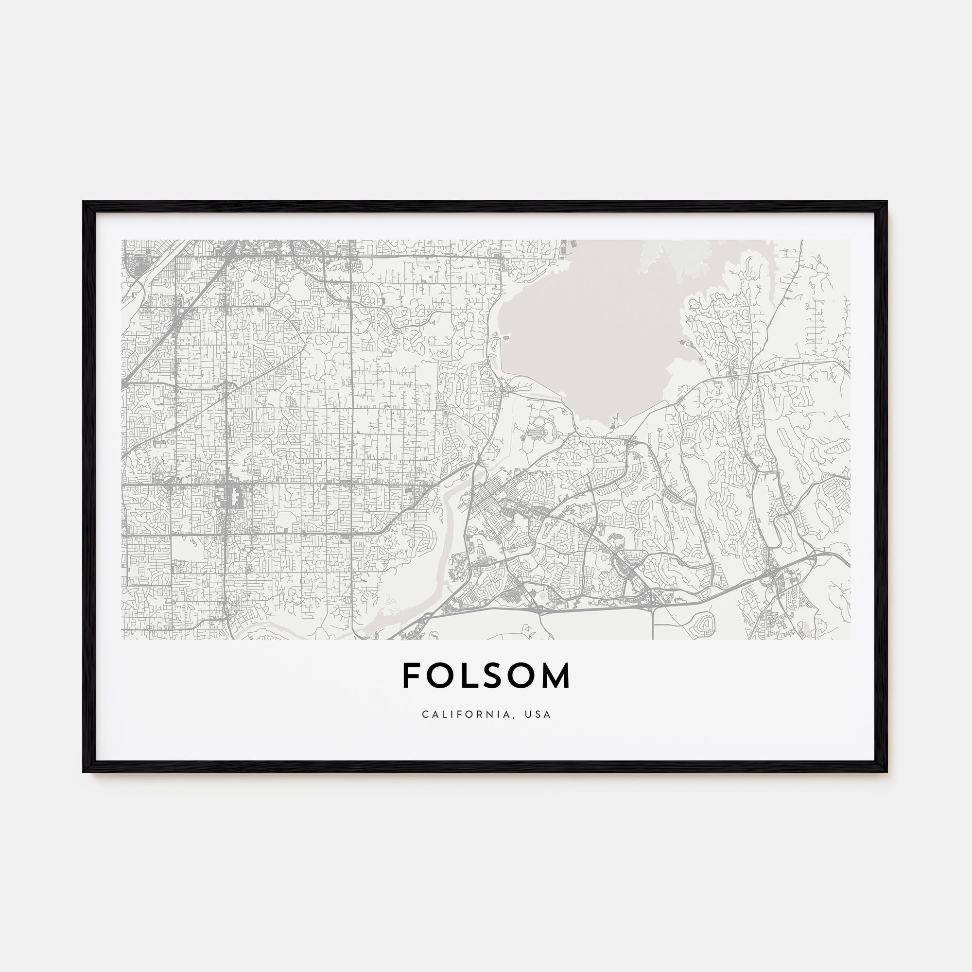 Folsom Map Landscape Poster