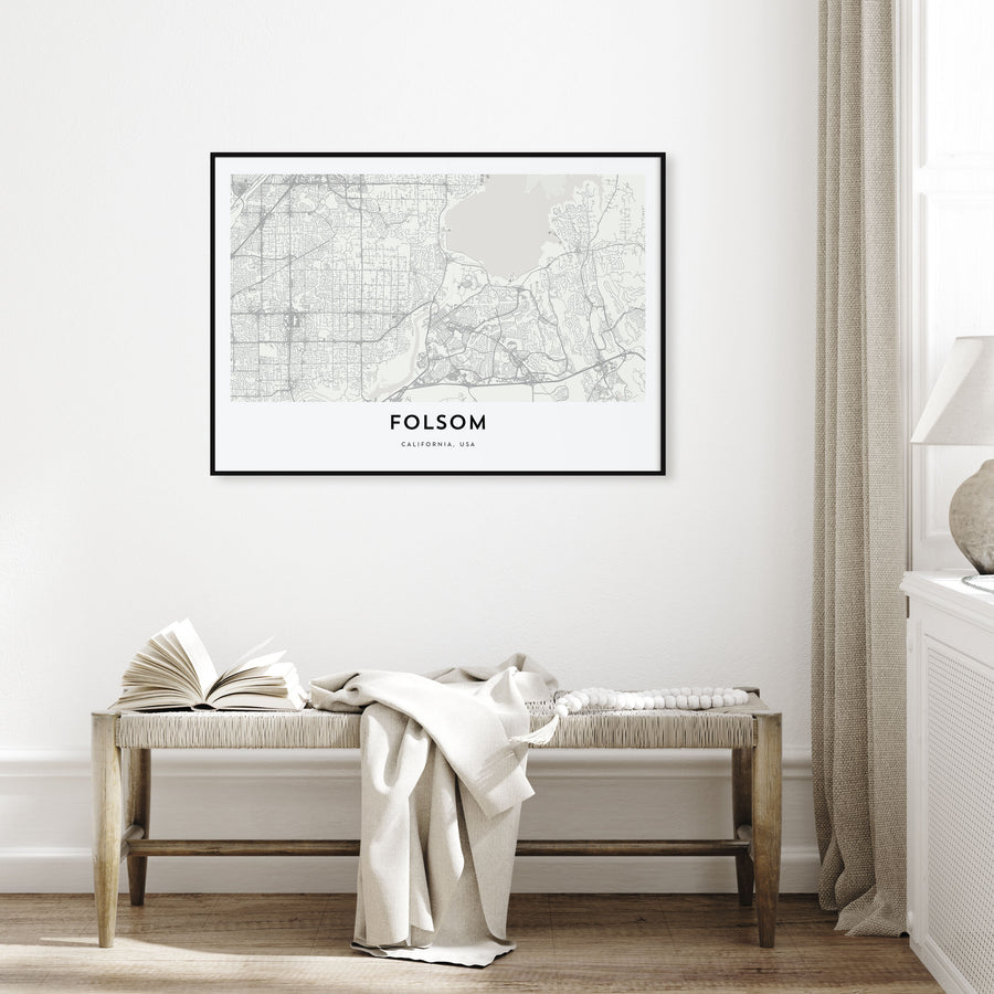 Folsom Map Landscape Poster