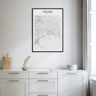 Folsom Map Portrait Poster