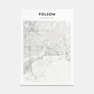 Folsom Map Portrait Poster