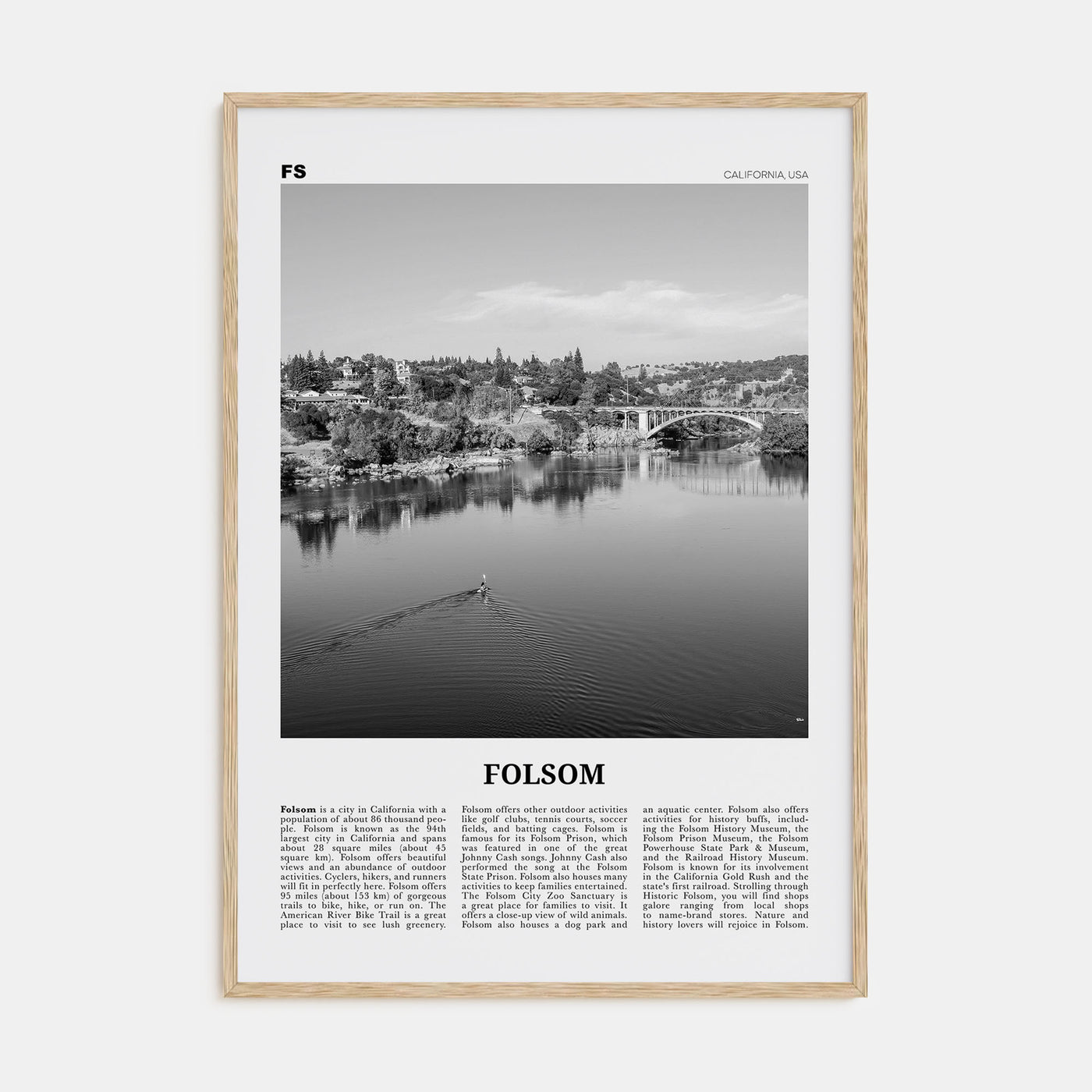 Folsom Travel B&W Poster