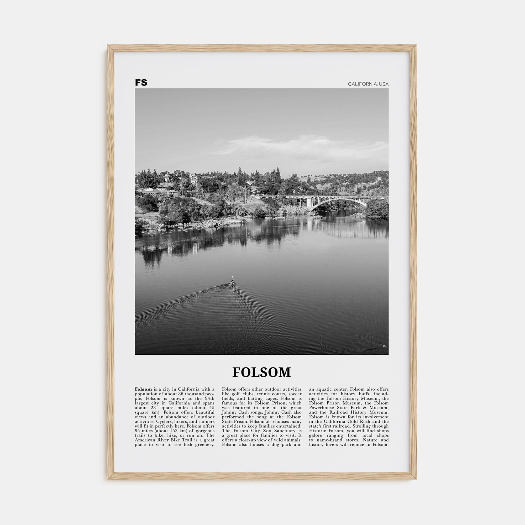 Folsom Travel B&W Poster