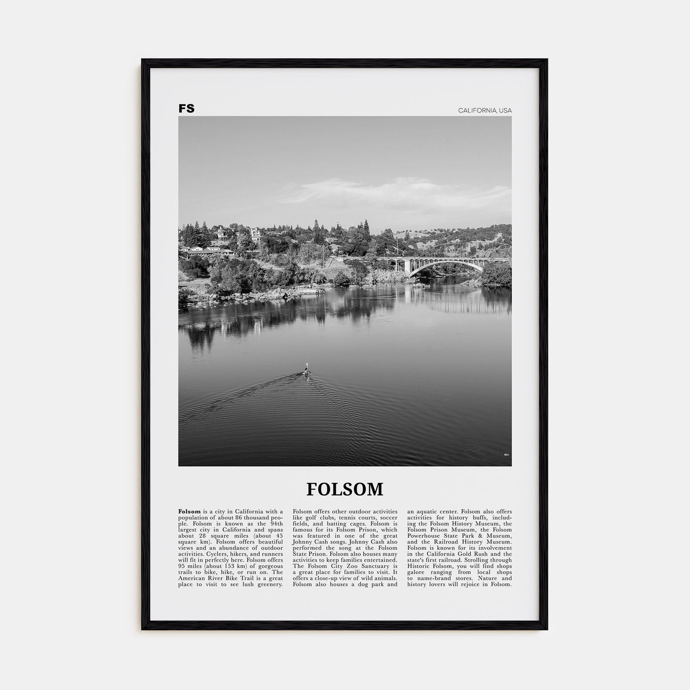 Folsom Travel B&W Poster