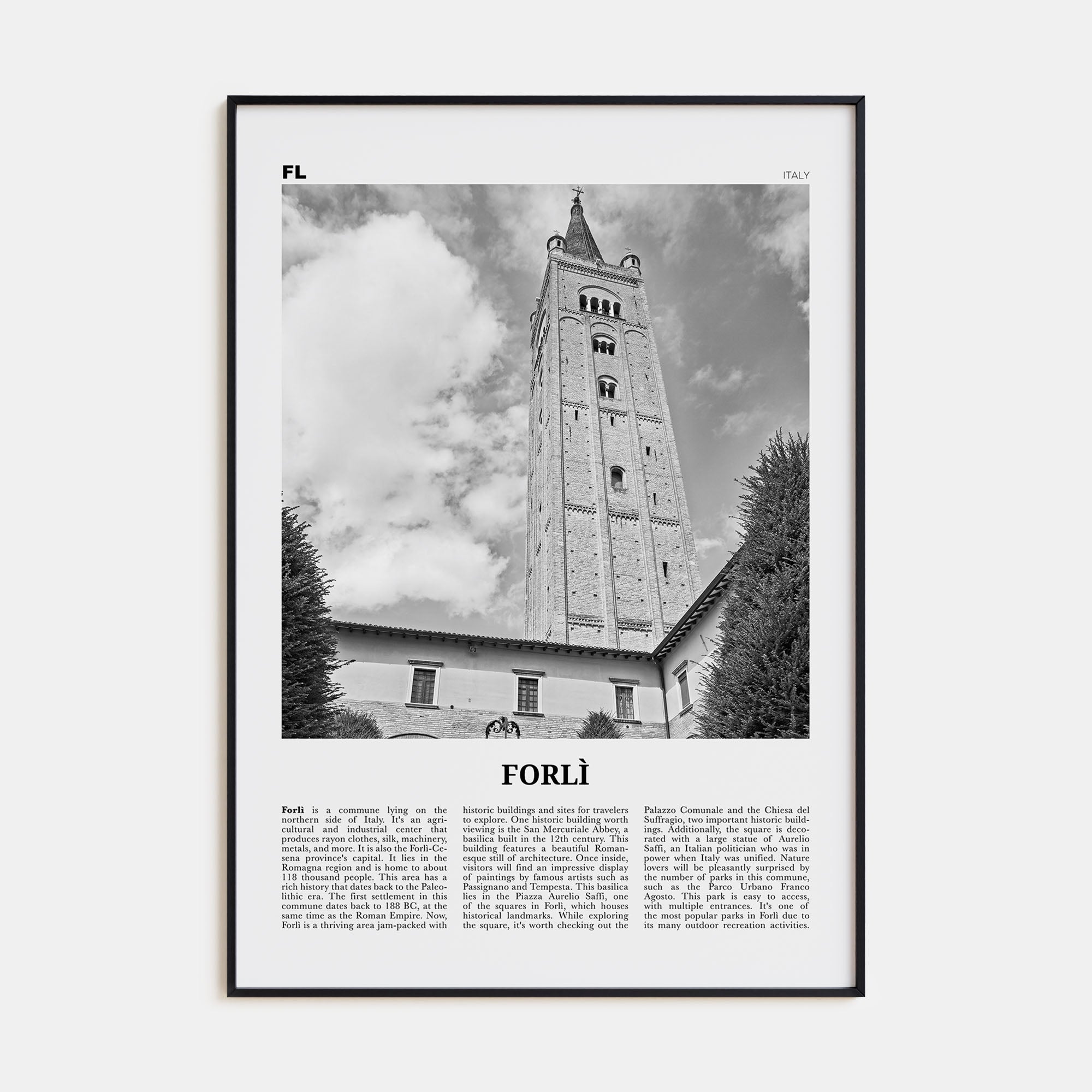 Forlì Travel B&W Poster