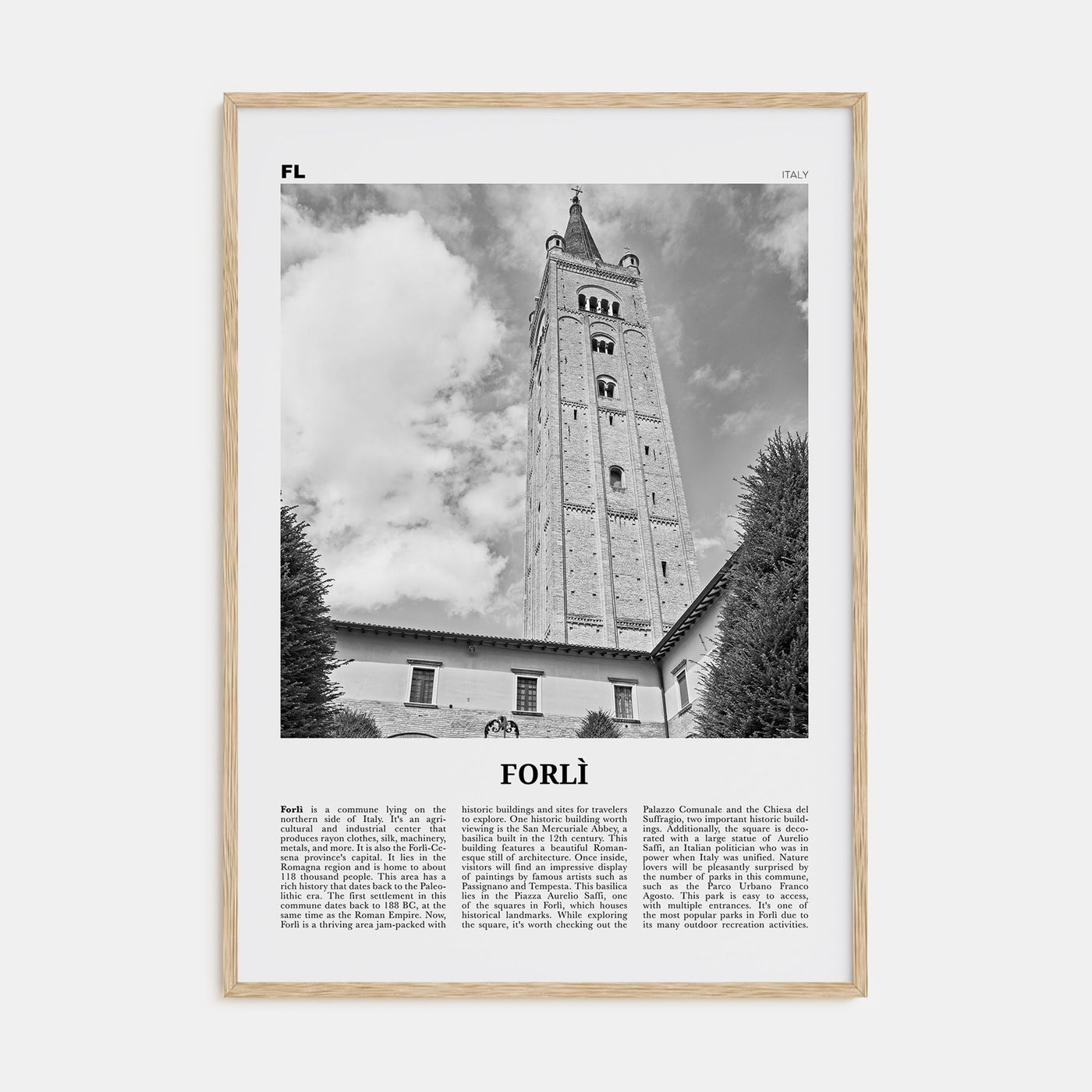 Forlì Travel B&W Poster