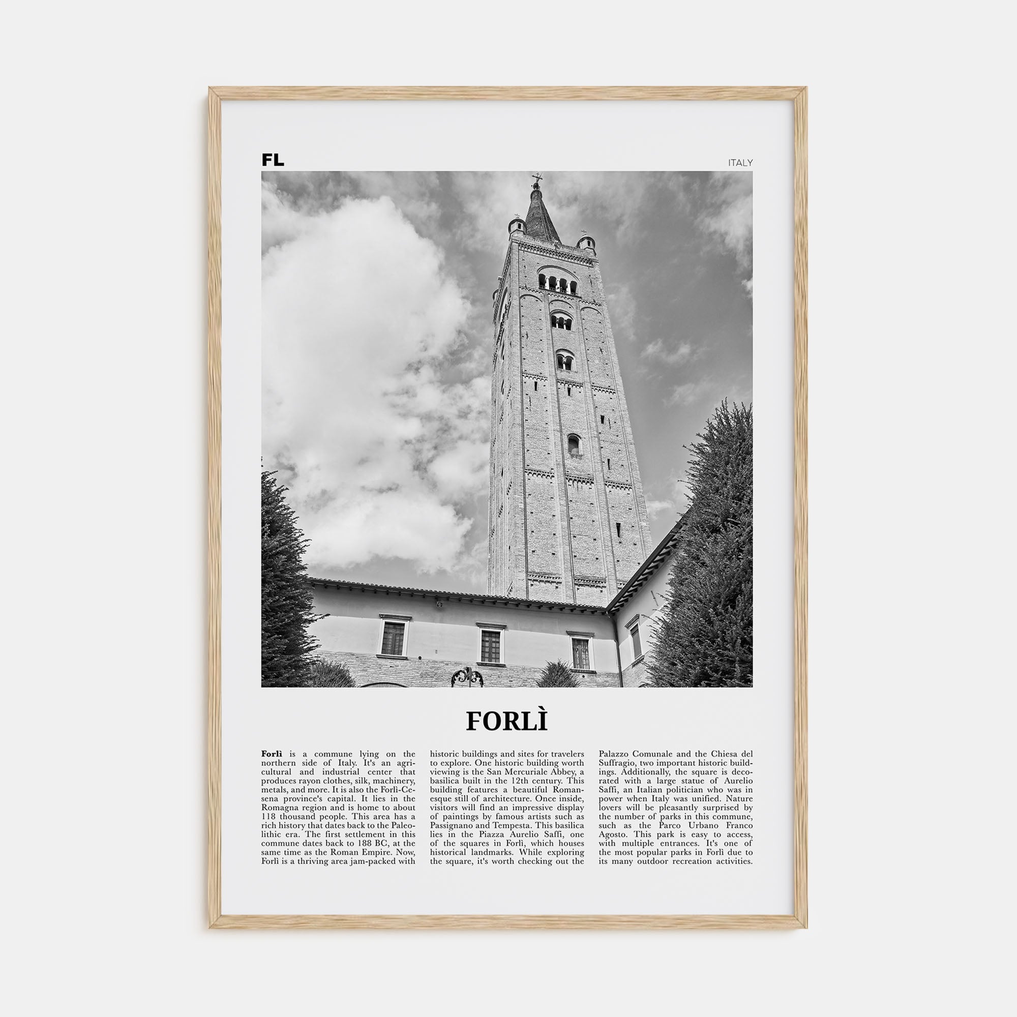 Forlì Travel B&W Poster