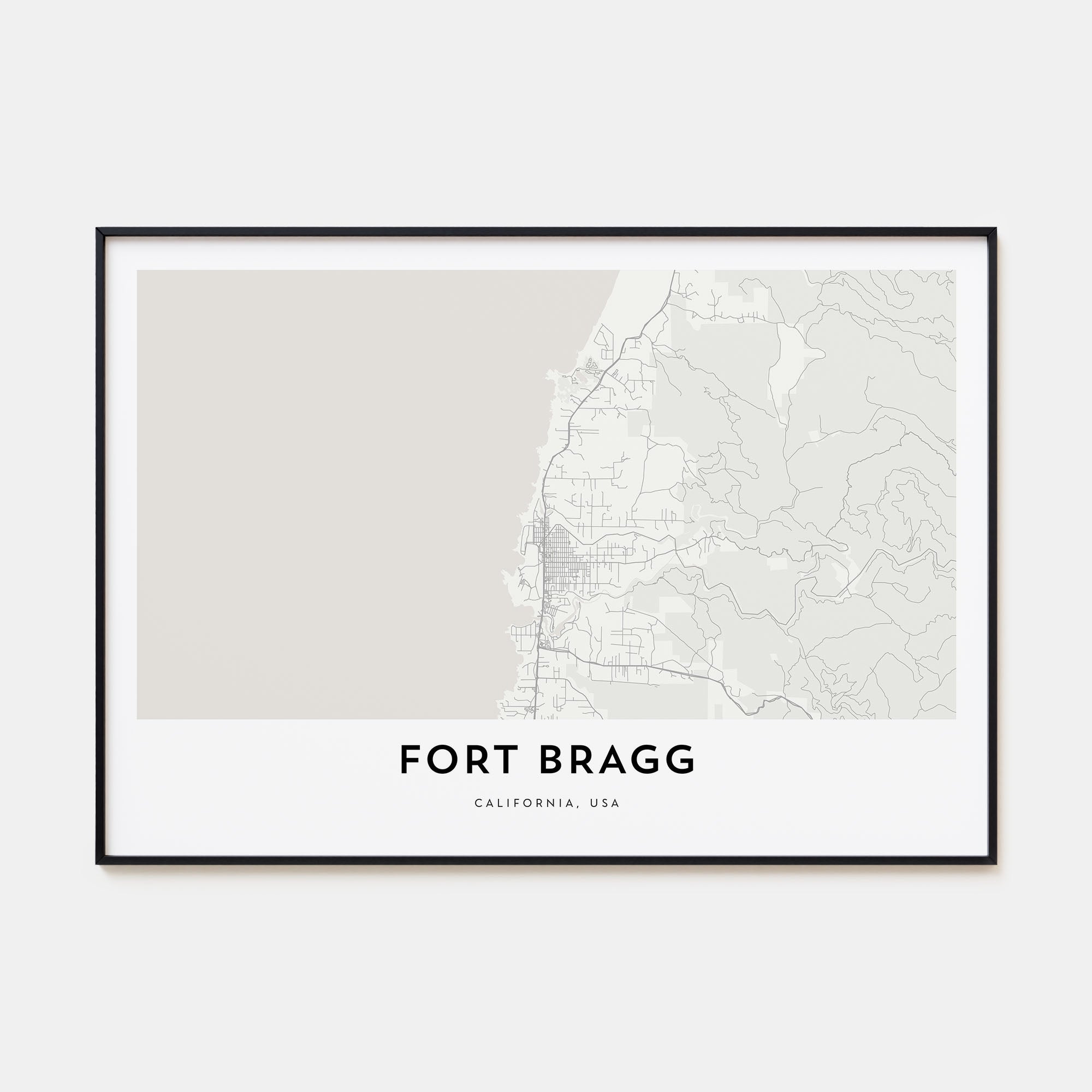 Fort Bragg Map Landscape Poster