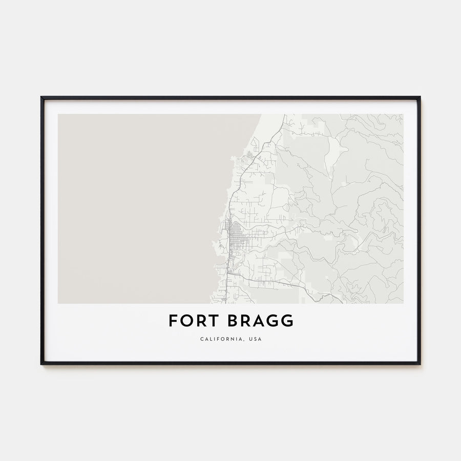 Fort Bragg Map Landscape Poster