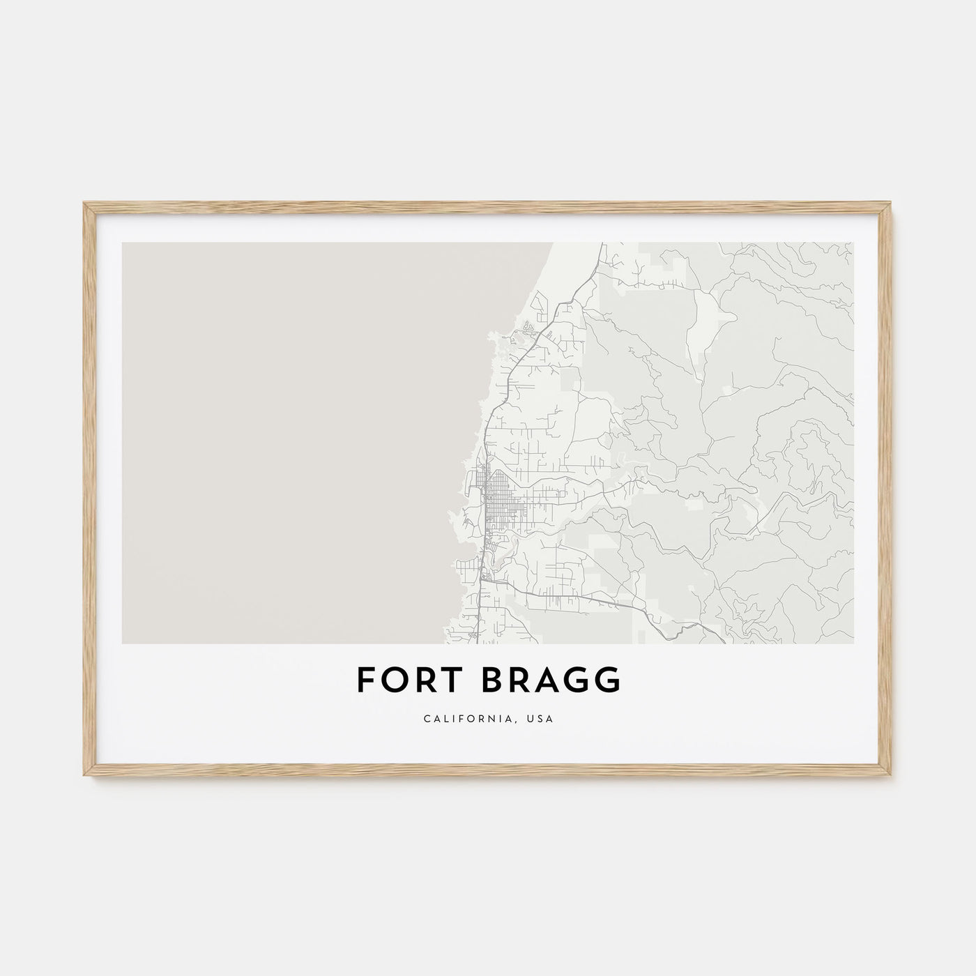 Fort Bragg Map Landscape Poster
