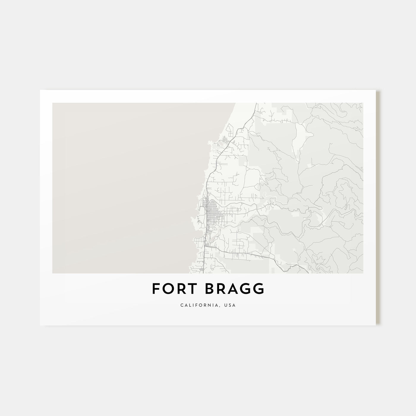 Fort Bragg Map Landscape Poster