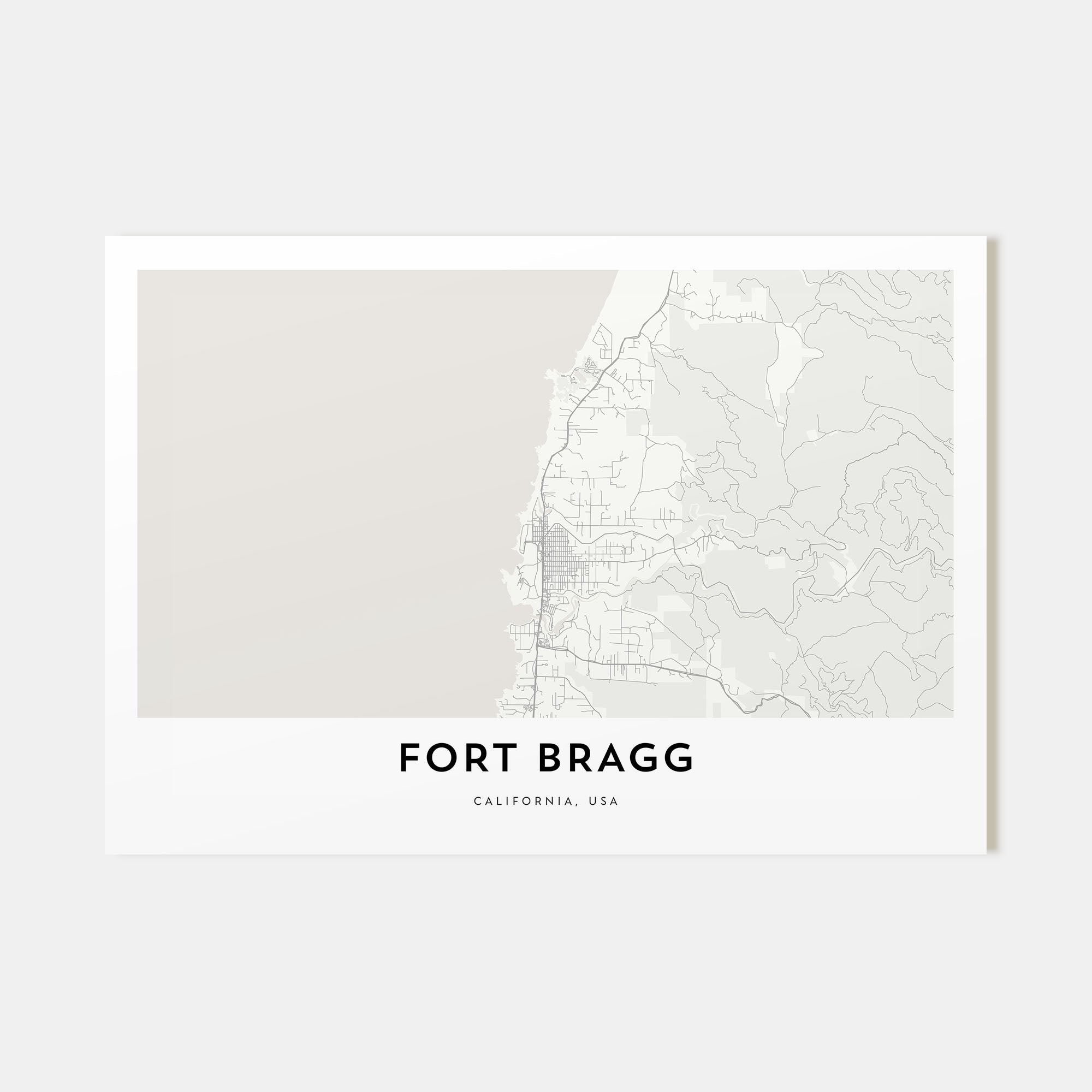 Fort Bragg Map Landscape Poster