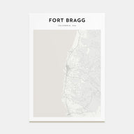 Fort Bragg Map Portrait Poster