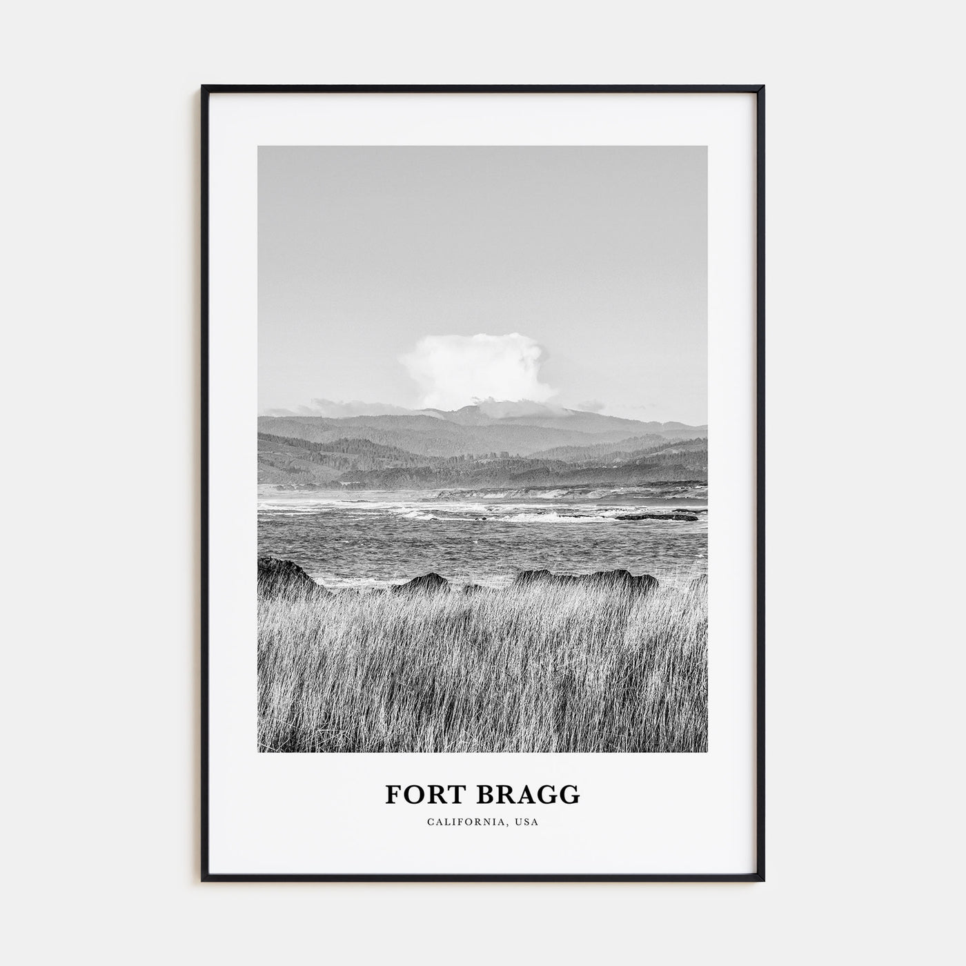 Fort Bragg Portrait B&W Poster