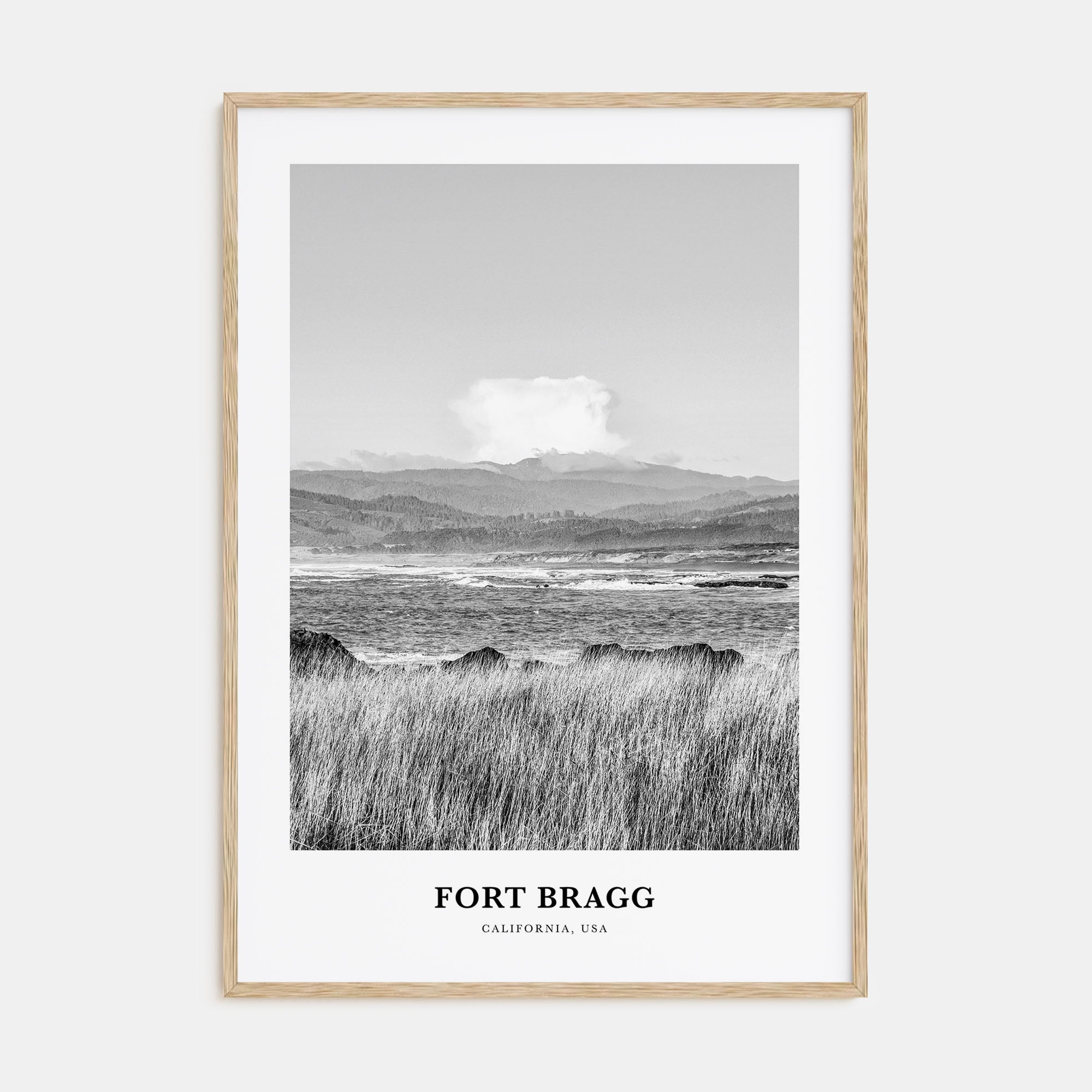 Fort Bragg Portrait B&W Poster