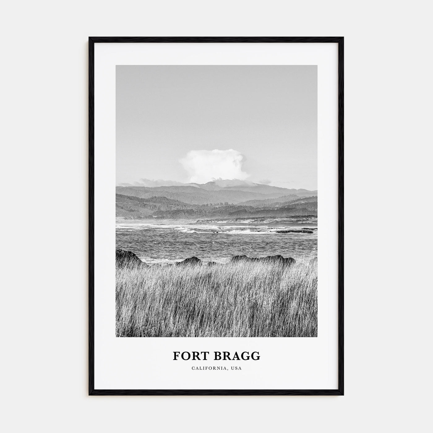 Fort Bragg Portrait B&W Poster