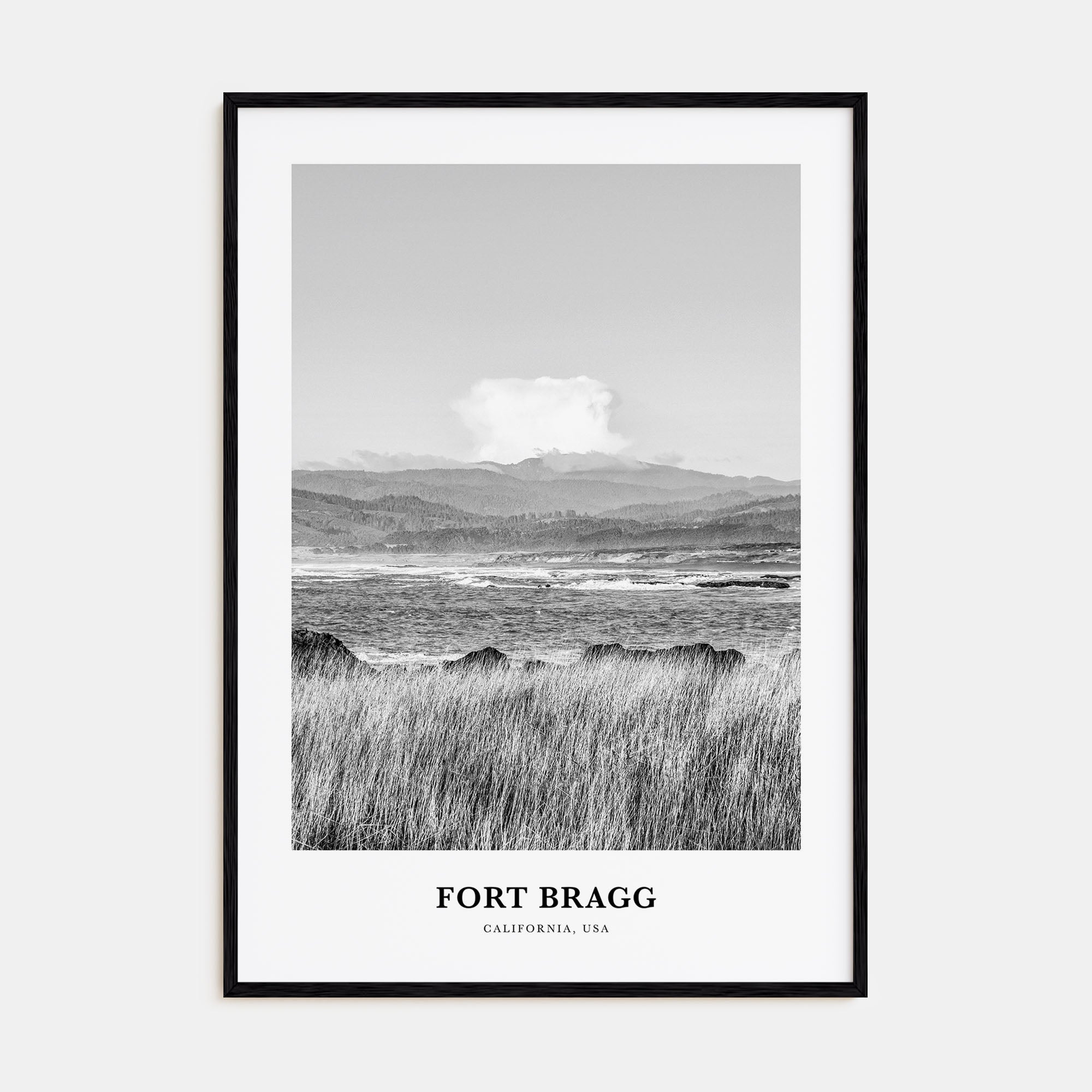 Fort Bragg Portrait B&W Poster