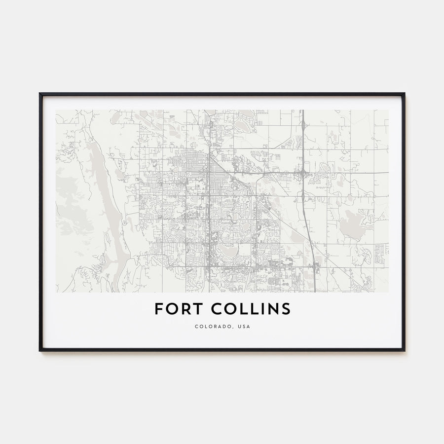 Fort Collins Map Landscape Poster