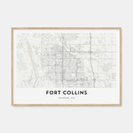 Fort Collins Map Landscape Poster