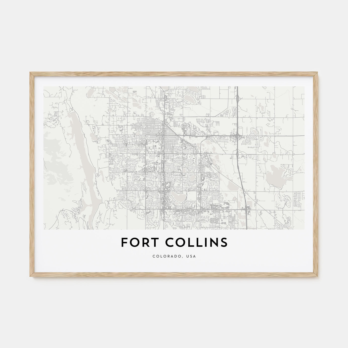 Fort Collins Map Landscape Poster