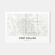 Fort Collins Map Landscape Poster