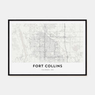Fort Collins Map Landscape Poster