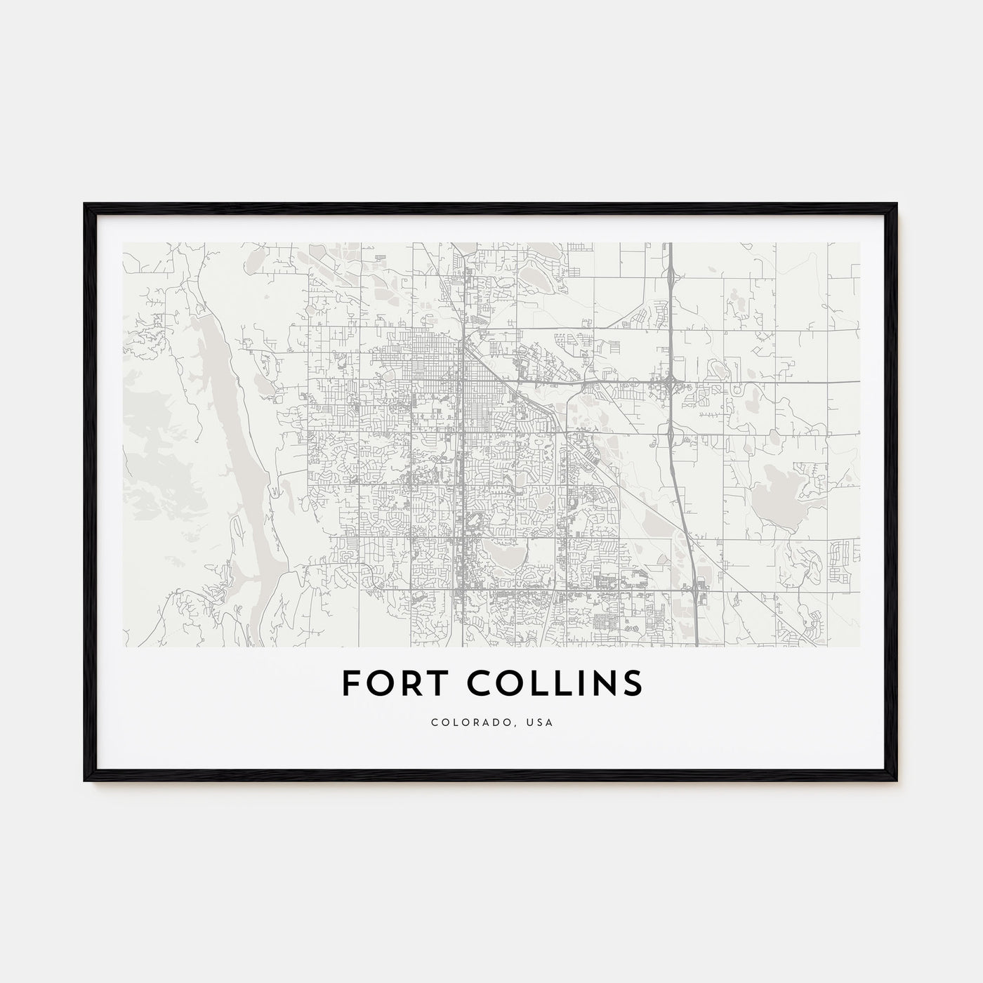 Fort Collins Map Landscape Poster