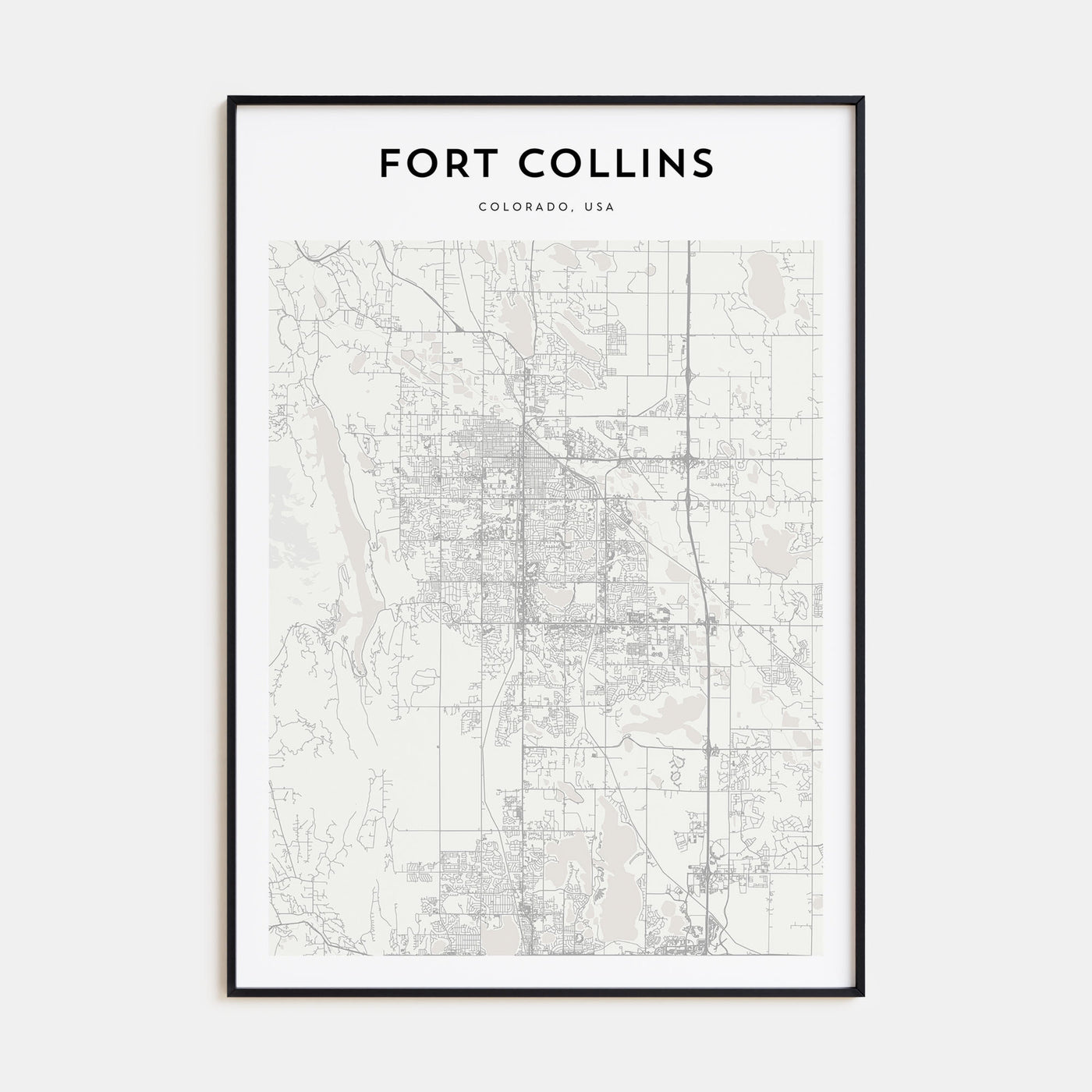Fort Collins Map Portrait Poster