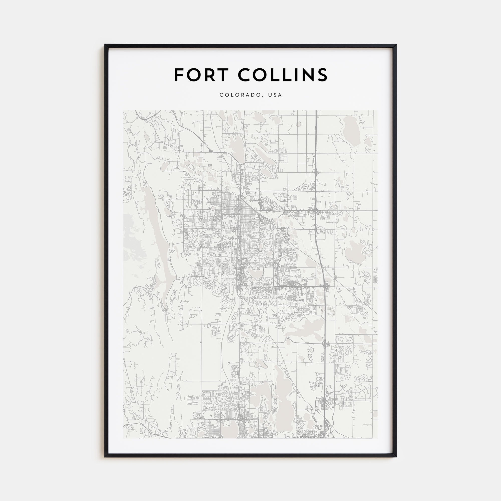 Fort Collins Map Portrait Poster