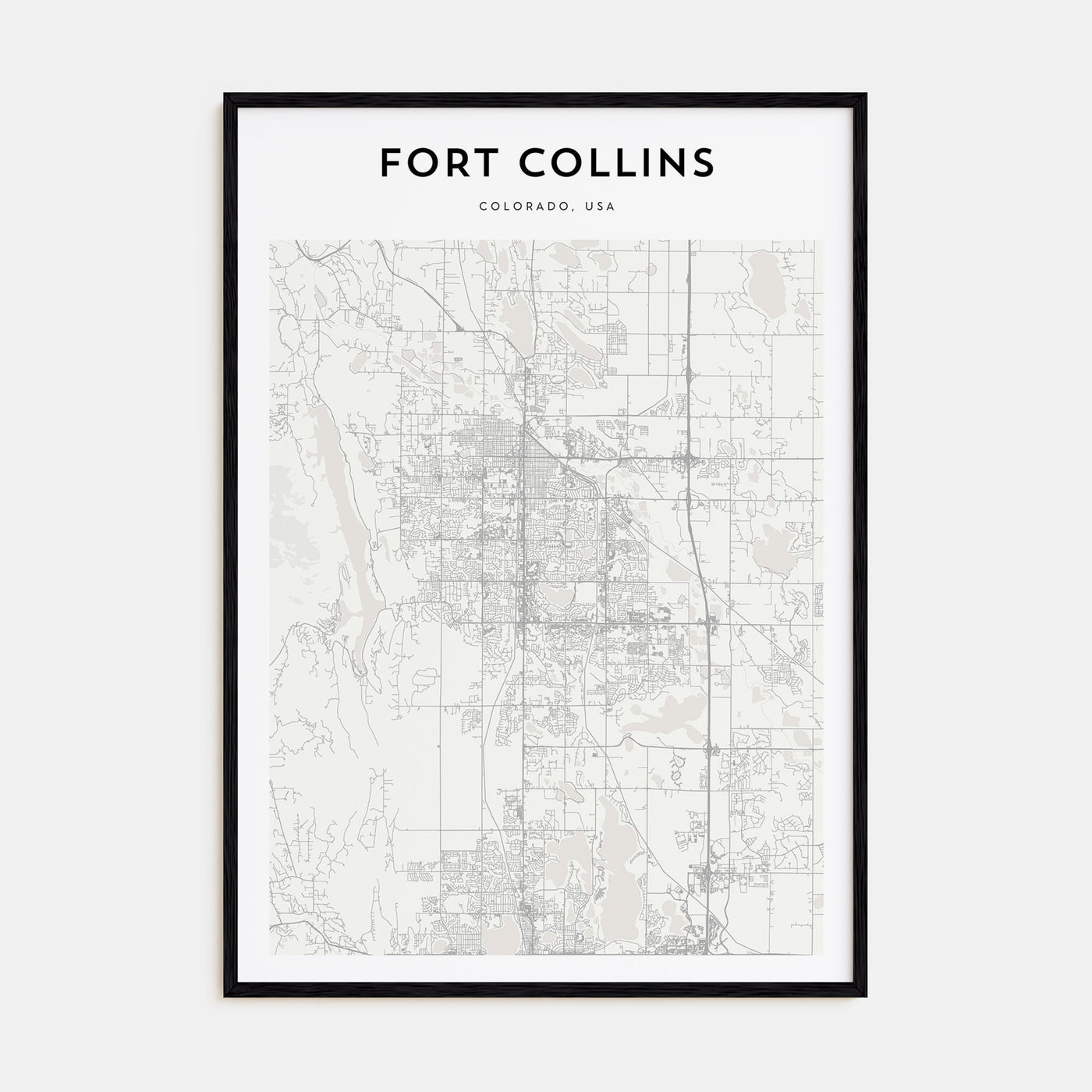 Fort Collins Map Portrait Poster
