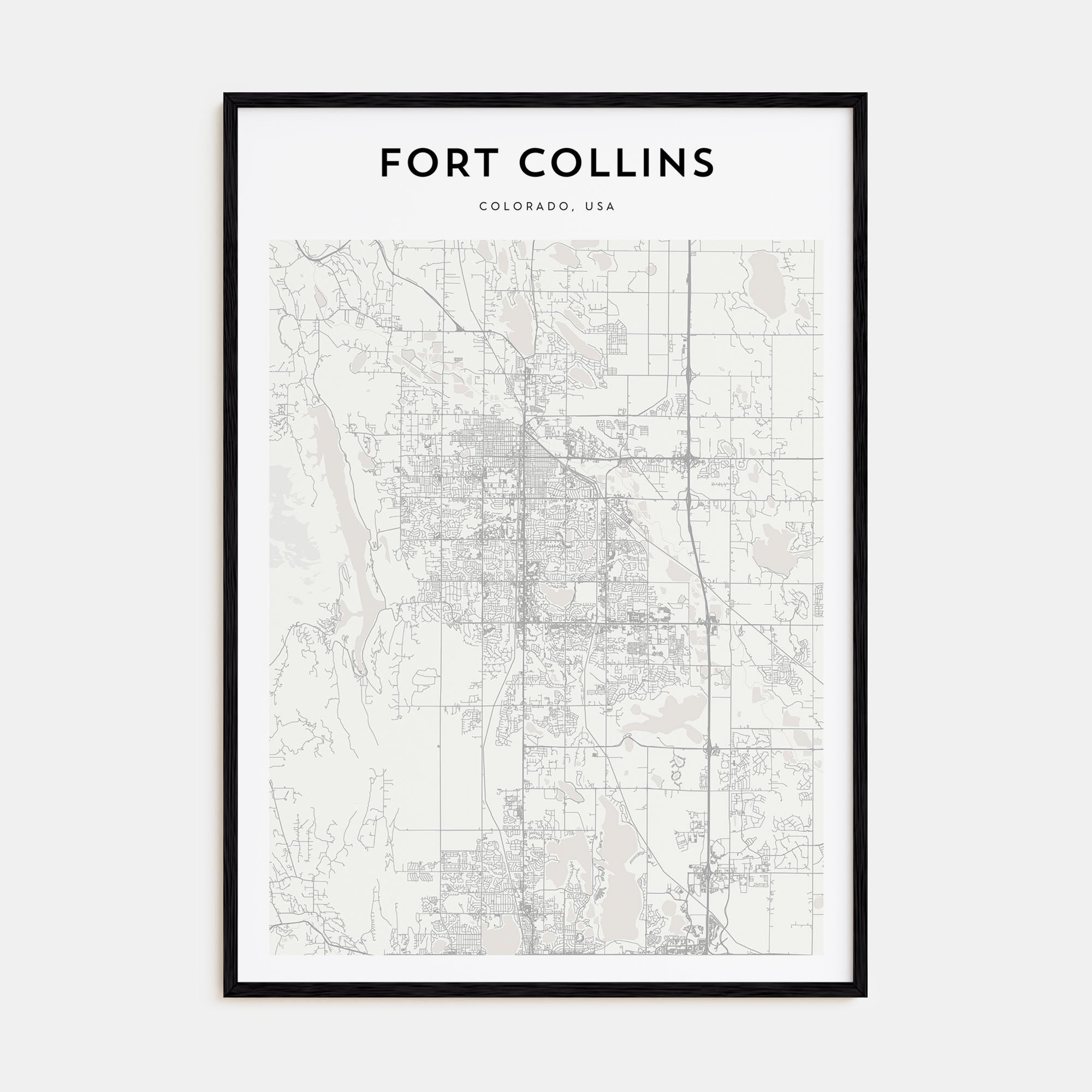 Fort Collins Map Portrait Poster