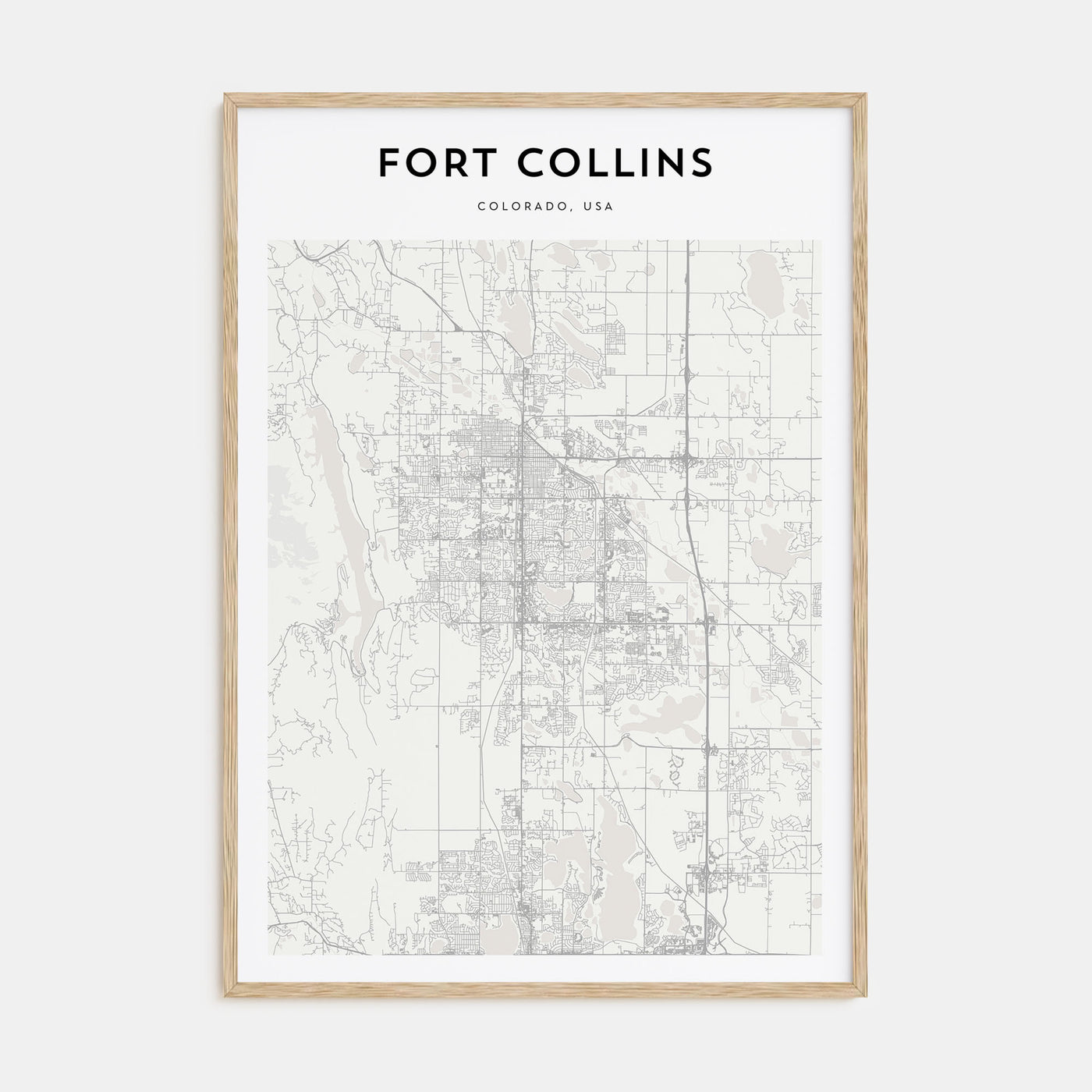 Fort Collins Map Portrait Poster