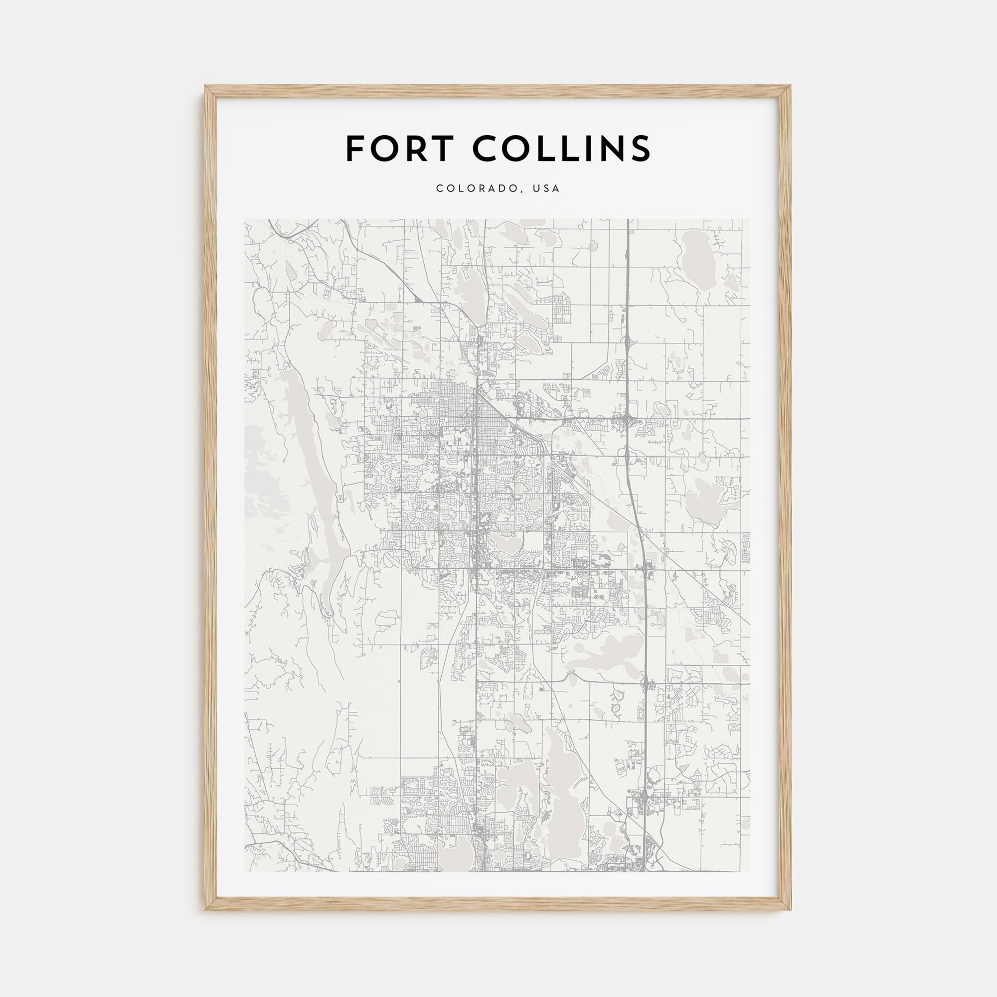 Fort Collins Map Portrait Poster