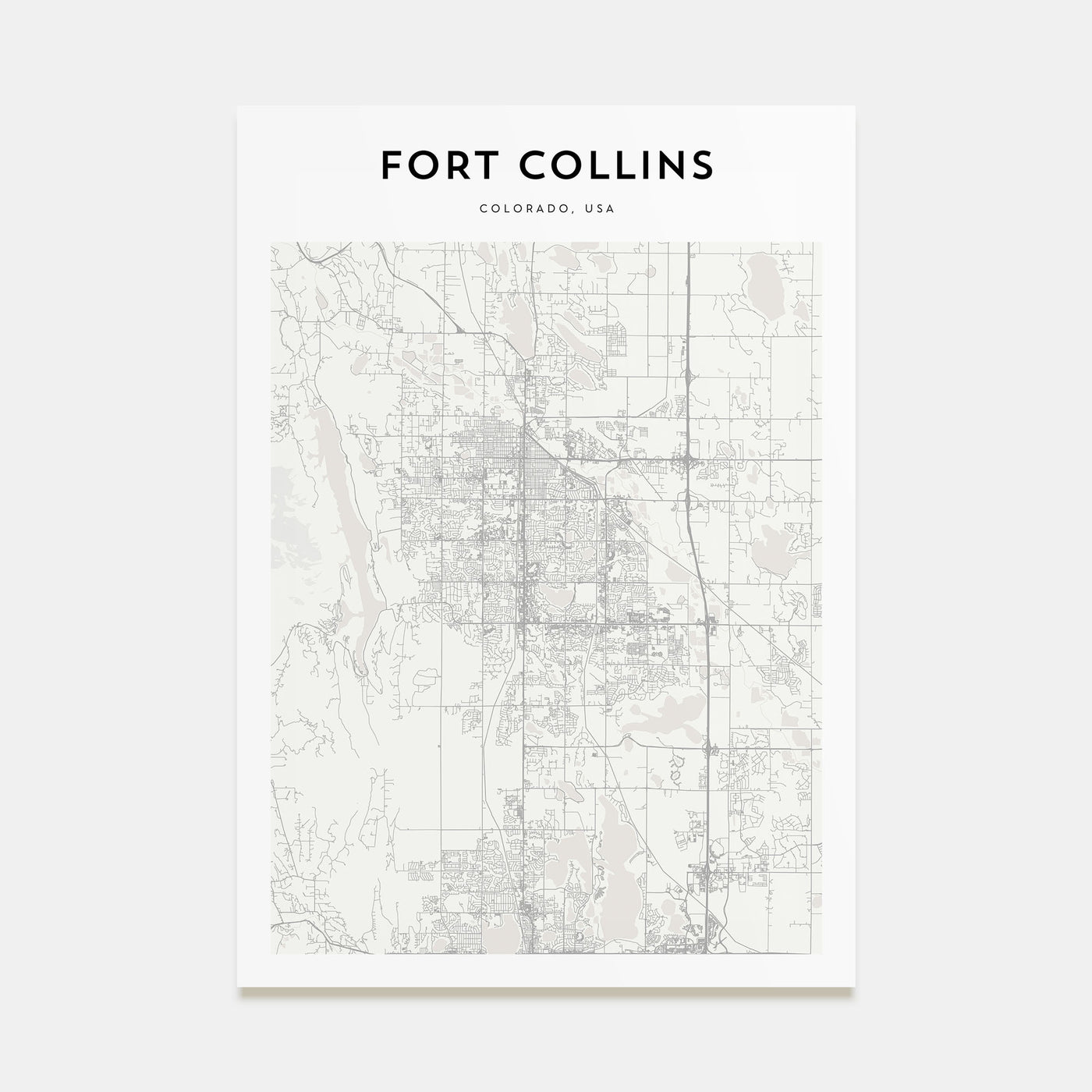 Fort Collins Map Portrait Poster
